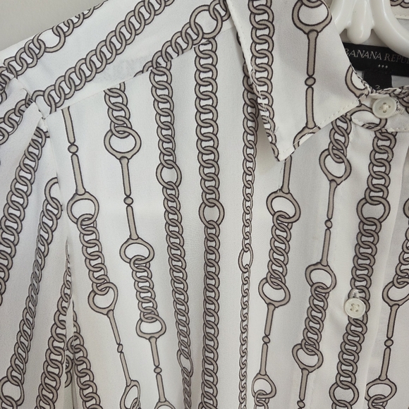 Banana Republic Black and White Long Sleeve Shirt Dress Size 2 - Picture 3 of 5